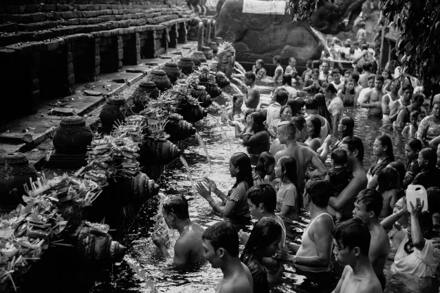 participating purification indonesia sacred ritual temple women water tirta 1