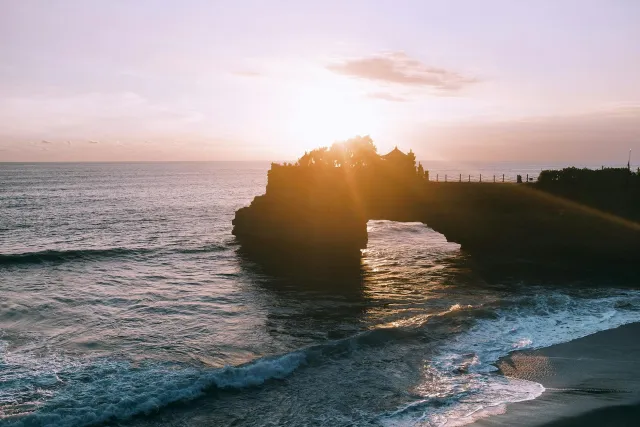 captivating seascape of tanah lot temple on a rocky island in bali indonesia 1
